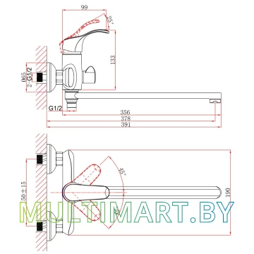 Смеситель A-Five Iris A5-0233 картинка 3